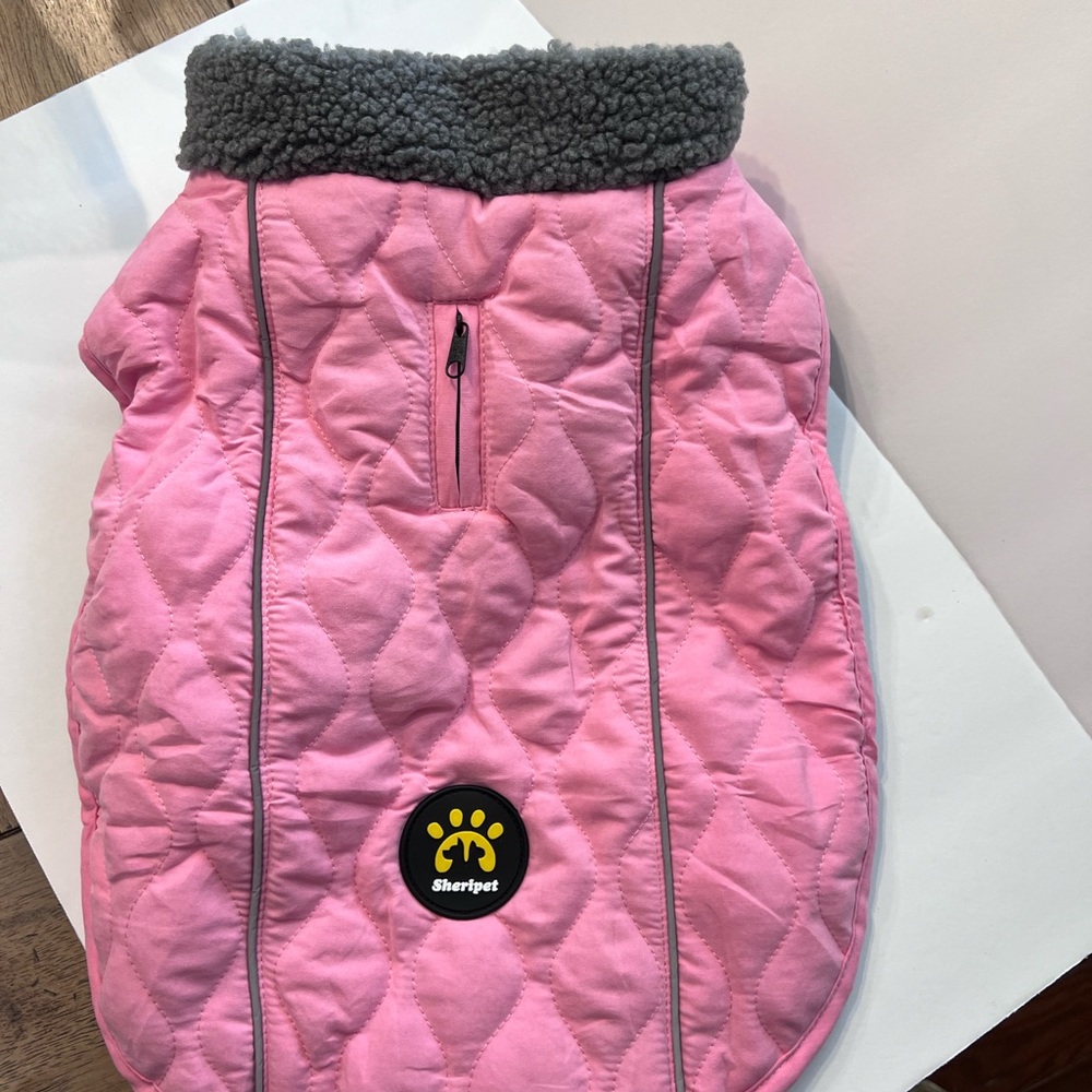 NEW Furry Collar Winter Coats for Dogs with Fleece Lining Size M